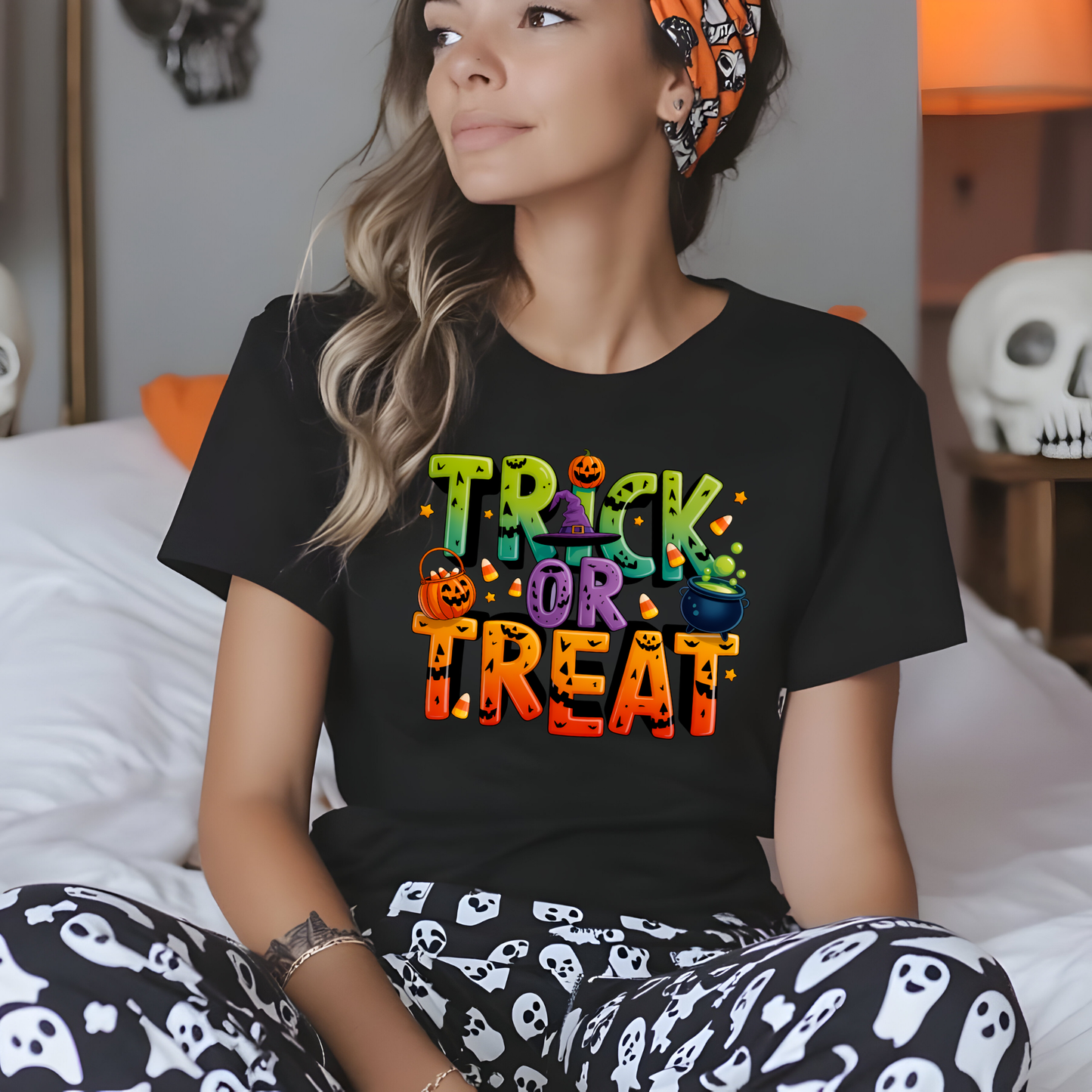 Trick or Treat Colorful Halloween Tee
